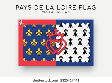 Pays de la Loire flag. Detailed flag on white background. Vector illustration