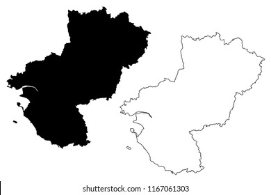 Pays de la Loire (France, administrative region, Loire Country) map vector illustration, scribble sketch Pays de la Loire map