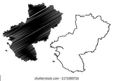 Pays de la Loire (France, administrative region, Loire Country) map vector illustration, scribble sketch Pays de la Loire map