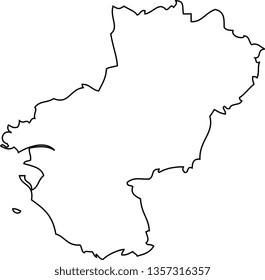 Pays de La Loire. Map region of France