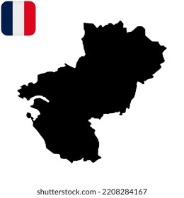 Pays de la Loire Map. Region of France. Vector illustration.