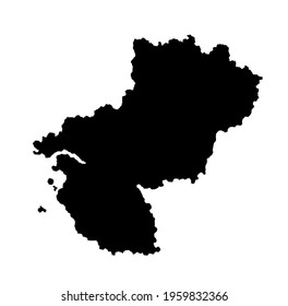 Pays De la Loire vector map silhouette illustration isolated on white background, territory location in France. France province map.