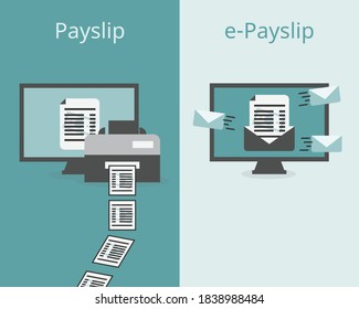Payslip Compare To E-payslip Vector