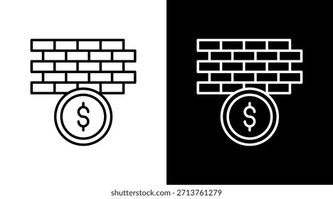 Paywall Umriss weißes Symbol Set Design