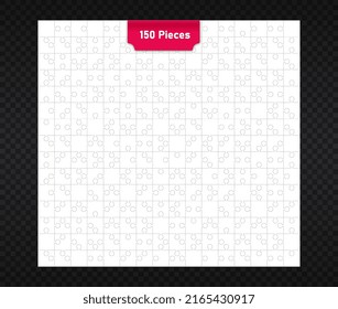 Pazzle 150 pieces. Template for creating your own vocabulary games for children. Education and development. Zen game to train concentration and mindfulness. Cartoon flat vector illustration