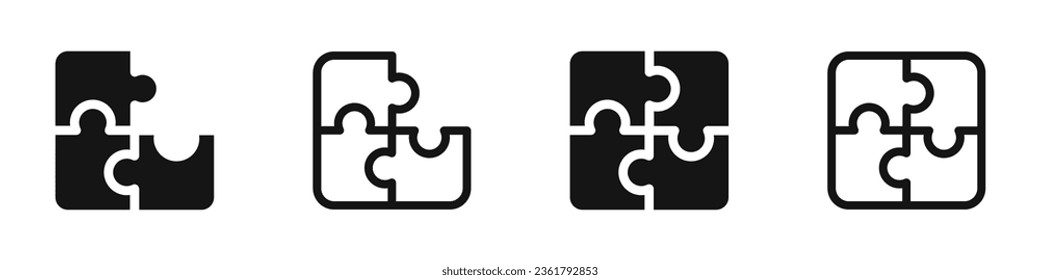 Pazzle vector icons. Jigsaw icon set. Vector pazzles collection. EPS 10