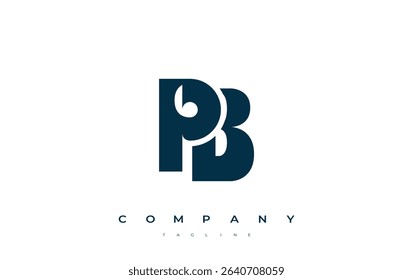 PB Abstract Geometric Logo Design. Modern and elegant logo design with simplistic typography elements, showcasing branding excellence.