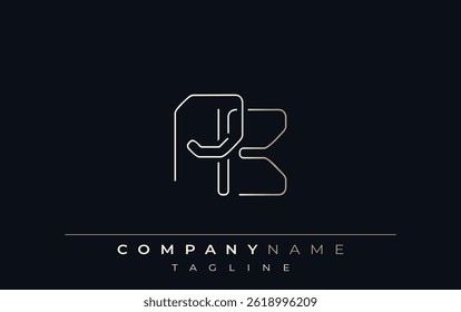 PB Abstract Line Style Logo. Minimalist Design Featuring the Letters P and B Abstract Line Style