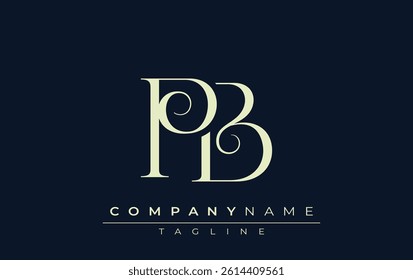 PB abstract Logo. Elegantly Designed Minimalist Monogram Logo with Stylish Lettering. Sophisticated and sleek minimalist monogram showcasing unique lettering design.