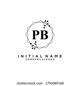 PB Beauty vector initial logo, handwriting logo of initial signature, wedding, fashion, jewerly, boutique, floral and botanical with creative template for any company or business.