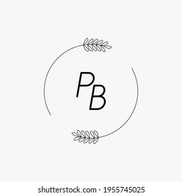 PB Beauty vector initial logo, handwriting logo of initial signature