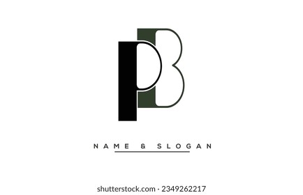 Monograma del logotipo de las letras abstractas de BP