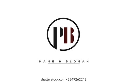 Monograma del logotipo de las letras abstractas de BP