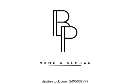 PB, BP Letras Abstractas Logo Monograma