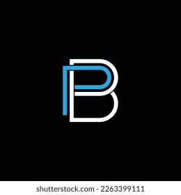 PB or BP abstract outstanding professional business awesome artistic branding company different colors illustration logo