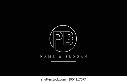 PB BP abstract vector logo monogram template