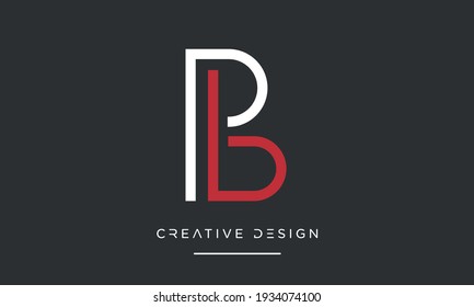 PB or BP Alphabet Letters Abstract Icon logo Monogram