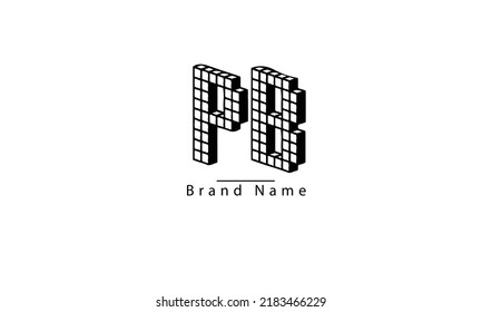 PB BP P B abstract vector logo monogram template