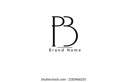 PB BP P B abstract vector logo monogram template