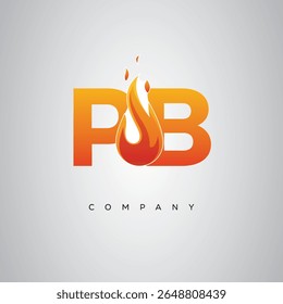 PB Creative Fire Letter Logo Design