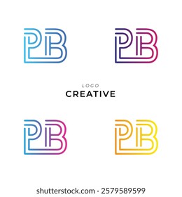 PB Creative Latter Logo Design. Monogram Design. By Custom Branding Logo. Creative Logo Design. Vector illustration. Modern Design. Logo Template.