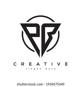 Logotipo de letra creativa de PB con apariencia de juego