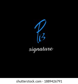 PB handwritten logo for identity