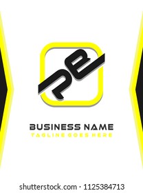 PB initial box letter logo template vector