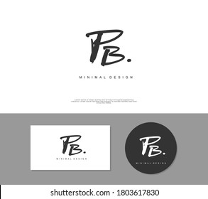 PB Initial handwriting or handwritten logo for identity. Logo with signature and hand drawn style.