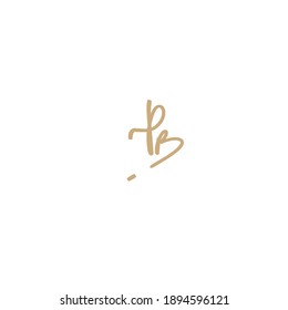 PB initial handwriting logo for identity
