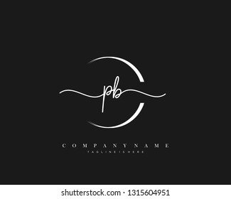 PB initial handwriting logo template vector