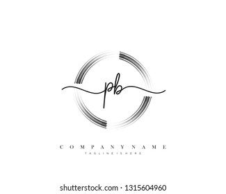 PB initial handwriting logo template vector