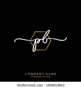 PB Initial handwriting logo template