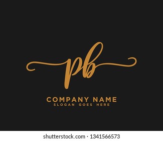 PB Initial Handwriting Logo Vector
