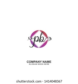 PB Initial handwriting logo vector