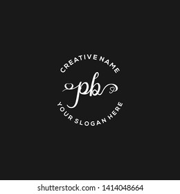 PB Initial handwriting logo vector
