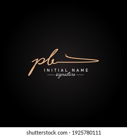 Logotipo de la carta inicial PB - Logo de la firma manuscrita