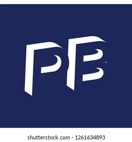 PB initial letter with negative space logo icon vector template