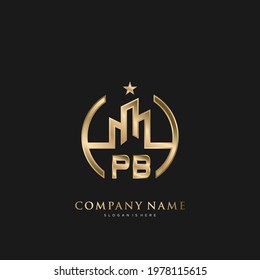 PB Initial Letter Real Estate Luxury house Logo Vector art for Business, Building, Architecture