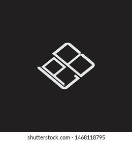 PB Initial Logo letters with rotate squere template