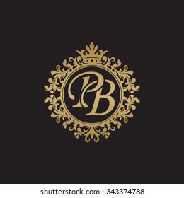 Logotipo inicial de adorno en adorno