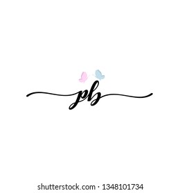 PB initial signature logo. handwriting logo template vector,