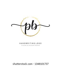 PB initial signature logo. handwriting logo template vector,