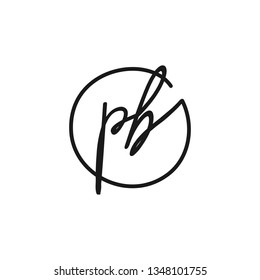 PB initial signature logo. handwriting logo template vector,