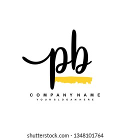 PB initial signature logo. handwriting logo template vector,
