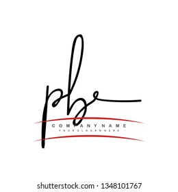 PB initial signature logo. handwriting logo template vector,