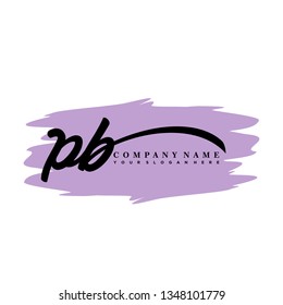 PB initial signature logo. handwriting logo template vector,