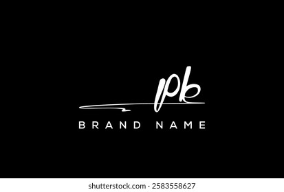 PB letter beauty handwriting vector logo. 
