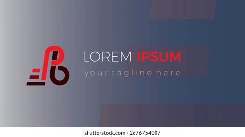 PB Letter Initial Logo Template, cor e arte em linha colaboração