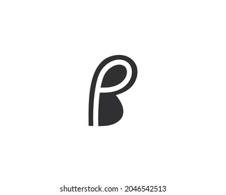 Vector de plantilla de diseño de logotipo de carta PB